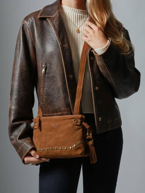 Sac Bandoulière Houston Cuir Basilic pepper Marron houston BHOU82 vue secondaire 1