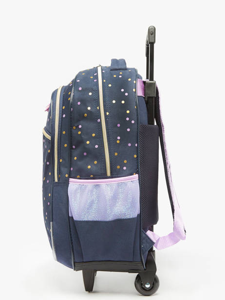 Sac A Dos à Roulettes 1 Compartiment Milky kiss Bleu dotted delight 3700521 vue secondaire 2