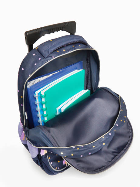 Sac A Dos à Roulettes 1 Compartiment Milky kiss Bleu dotted delight 3700521 vue secondaire 3