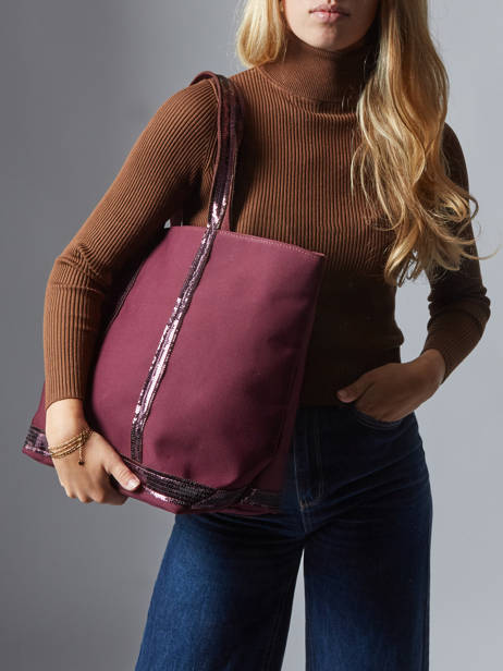 Le Cabas L Paillettes Vanessa bruno Rouge cabas 1V40315 vue secondaire 1