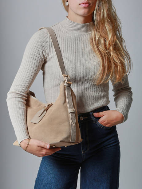 Sac Porté épaule Velvet Caviar Cuir Milano Beige velvet caviar VC250610 vue secondaire 1