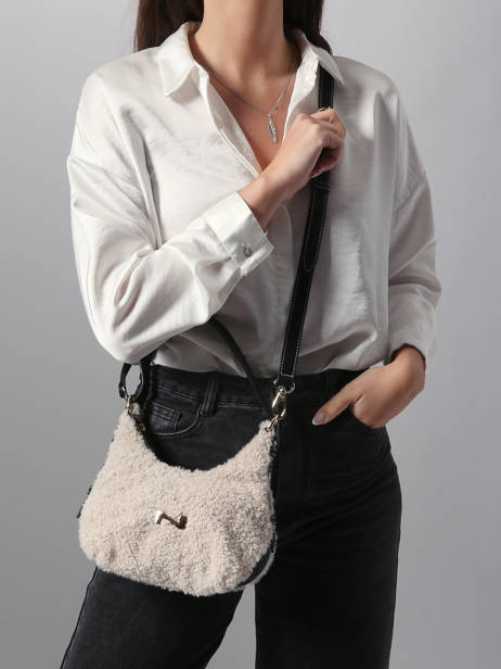 Sac Bandoulière Sam Cuir Et Mouton Nathan baume Beige vogue S vue secondaire 1