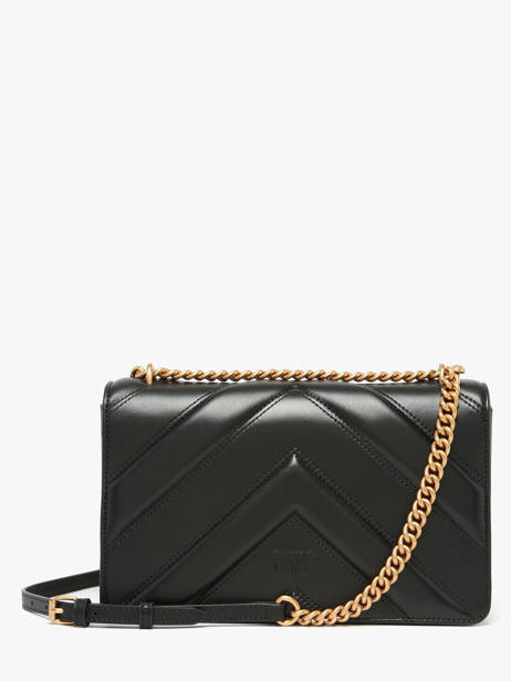 Sac Bandoulière Love Bag Icon Cuir Pinko Noir love bag icon 4549A2OS vue secondaire 4