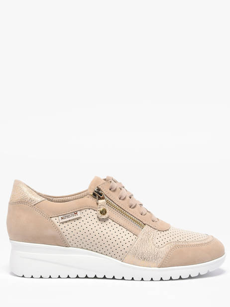 Sneakers Semelle Compensée En Cuir Mephisto Beige women P5149187