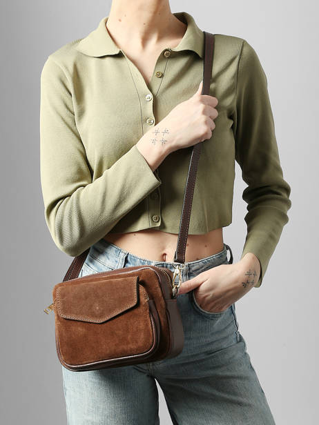 Sac Bandoulière Velvet Caviar Cuir Milano Marron velvet caviar VC25067 vue secondaire 1