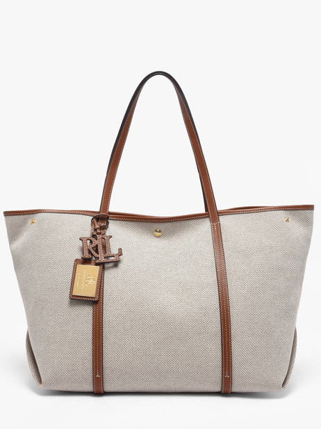 Sac Porté épaule Emerie Canvas Et Cuir Lauren ralph lauren Beige emerie 31920062