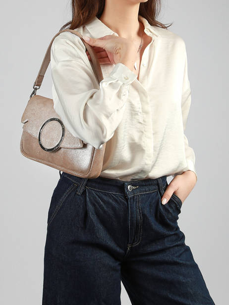 Sac Porté épaule Hiro Glitter Cuir Nathan baume Marron ginkgo 7GT vue secondaire 1