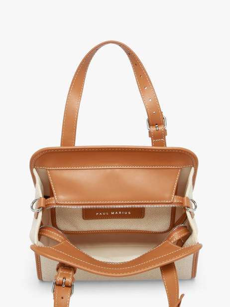 Le Cabas S Escapade Cuir Et Coton Paul marius Beige escapade CABASESC vue secondaire 3