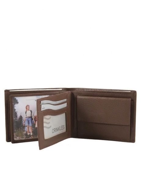 Portefeuille Cuir Crinkles Marron caviar 14086 vue secondaire 4